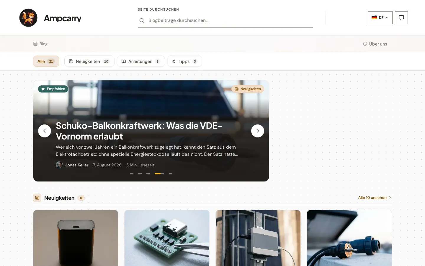 AmpCarry blog homepage